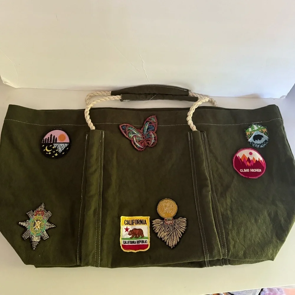 NWOT Free People Been There Badge Tote Bag